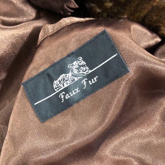 Revolve Adrienne Landau Brown Faux Fur Shawl Collar Coat - Picture 9 of 12